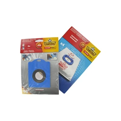 Afbeelding van Doos van 4 Top Filter universele stofzuigerzakken met Click Bag adapter voor Elio stofzuigers