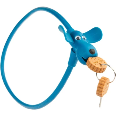 Afbeelding van Siliconen fietsslot PexKids Flappie de waakhond 10 x 58 cm Blauw