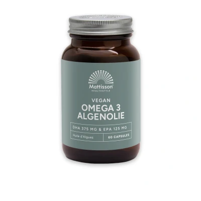 Afbeelding van Mattisson Vegan Omega 3 Algenolie 500 mg DHA 375 &amp; EPA 125 120 capsules