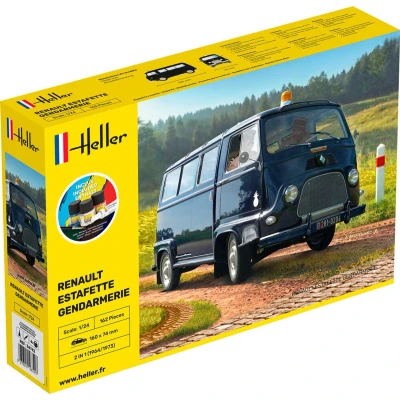 Afbeelding van 1:24 Heller 56742 Renault Estafette Gendarmerie Starter Kit Plastic Modelbouwpakket