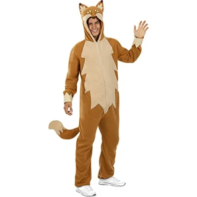 Afbeelding van FUNIDELIA Vos kostuum Onesie Maat: L XL Zwart