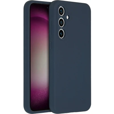 Afbeelding van Accezz Hoesje Geschikt voor Samsung Galaxy S23 FE Siliconen Liquid Silicone Backcover Donkerblauw
