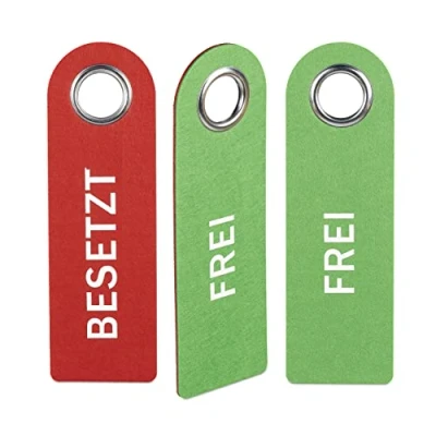 Afbeelding van Relaxdays Deurhanger bezet vrij door hanger set van 3 deurbordje niet storen