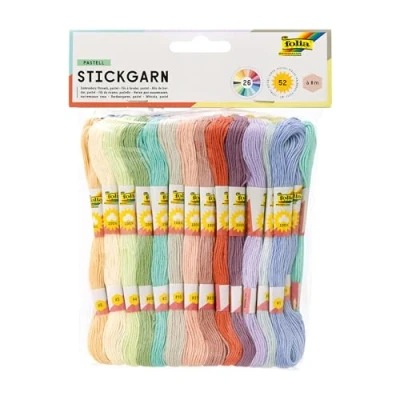 Afbeelding van Folia 23993 Borduurzijde Assorti pastel 52 Stuks