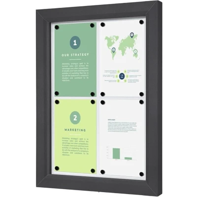 Afbeelding van Outdoor Vergrendelbaar Notitiebord Slim 8 X A4 Anthracite Syna SCTE8XA4PHC7016JS Horeca &amp; Professioneel