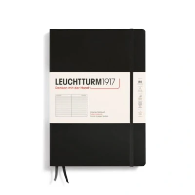 Afbeelding van Leuchtturm 1917 Hardcover B5 18 x 25.5 cm Notitieboek Black Lijn