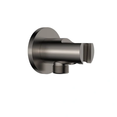 Afbeelding van Wiesbaden Wandaansluitbocht met handdouchehouder rond 1/2&quot; gunmetal