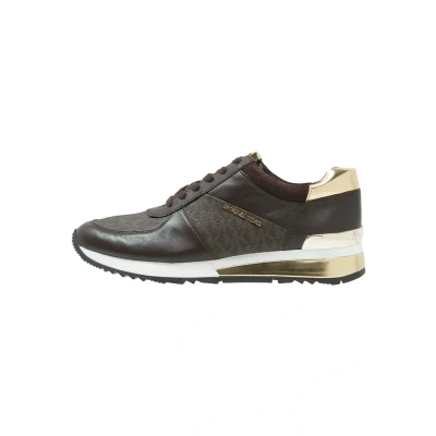 Afbeelding van Michael Kors Allie Sneakers laag, Dames, Maat: 38.5, Brown Leer en imitatieleer