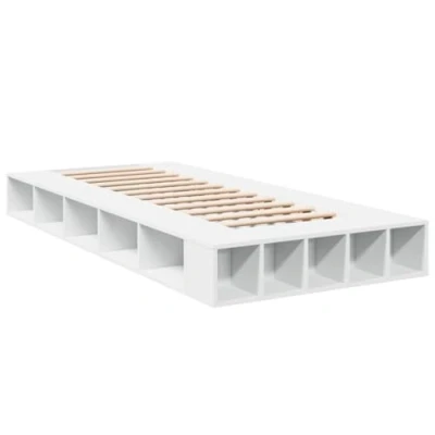 Afbeelding van vidaXL Bedframe bewerkt hout wit 90x190 cm