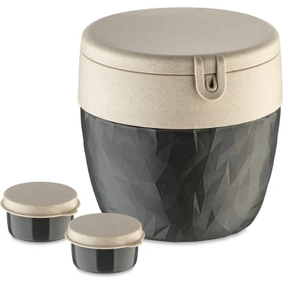 Afbeelding van bento box groot natuur as grijs organic bio circular koziol bentobox