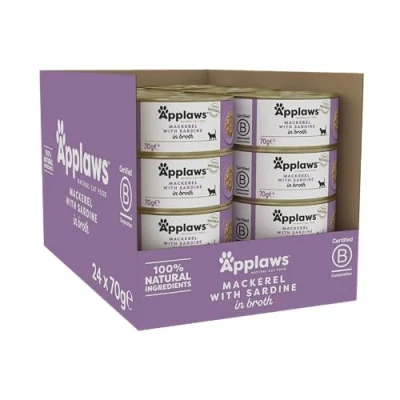 Afbeelding van Applaws cat blik adult mackerel / sardine kattenvoer 70 gr