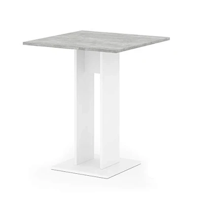 Afbeelding van Vicco kolomtafel eettafel keukentafel Ewert wit beton eetkamer tafel