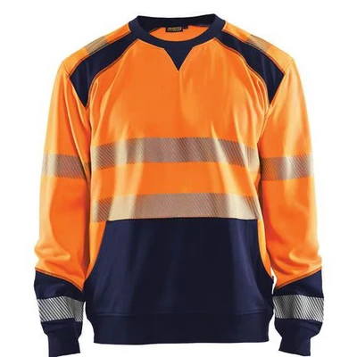 Image de Sweat haute visibilité orange fluorescent/marine