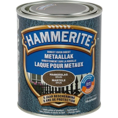 Afbeelding van Hammerite Metaallak Hamerslag Bruin 0.75L