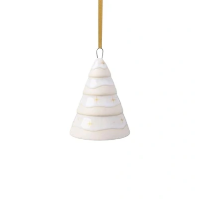 Afbeelding van Villeroy &amp; Boch Winter Glow Dennenboom Kersthanger 7,5 Cm Gebroken Wit