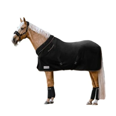 Afbeelding van Waldhausen Fleecedeken Modern Zwart/Roségoud 135/185
