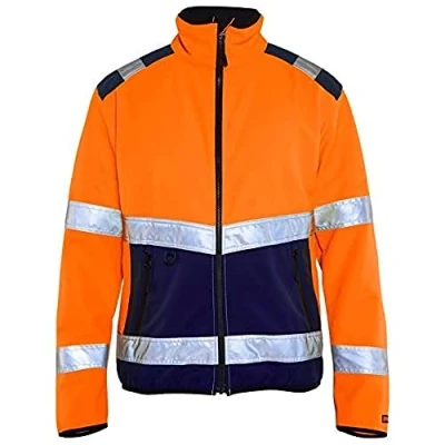 Afbeelding van Blåkläder 4877 2516 Softshell jack High Vis Oranje/Marineblauw maat XXL