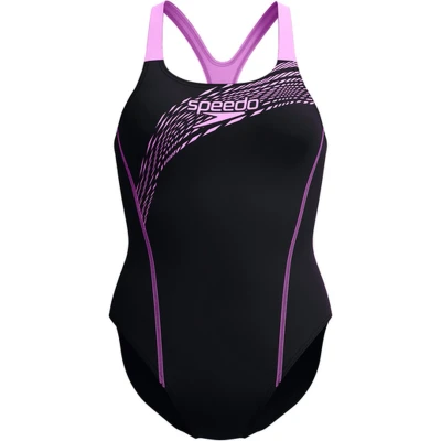 Afbeelding van Speedo Womens Medley LOGO Piece Badpak, Dames, Maat: 34, Neon violet