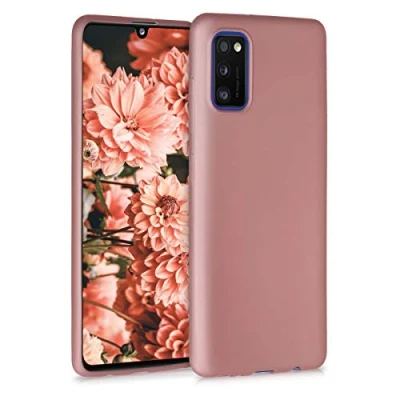 Afbeelding van kwmobile telefoonhoesje geschikt voor Samsung Galaxy A41 Hoesje smartphone Back cover in metallic roségoud
