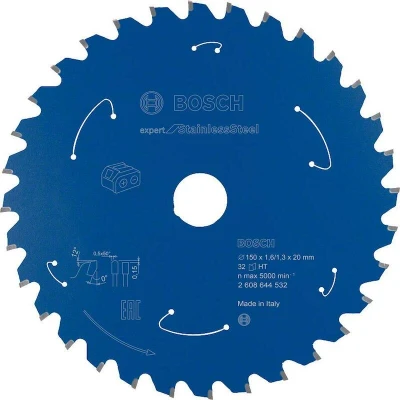 Image de BOSCH 2608644532 lame de scie circulaire E x pert pour acier inoxydable scies sans fil 150 20 1.6/1.3 mm, 32T