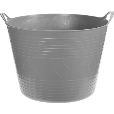 Afbeelding van Flexibele kuip emmer/wasmand rond blauw 40 liter Grijs