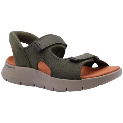 Afbeelding van Skechers Go Walk Flex Zandal Easy Entr Heren Sandalen Olijfgroen