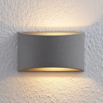 Afbeelding van Lindby wandlamp 1licht beton H: 12 cm G9 grijs