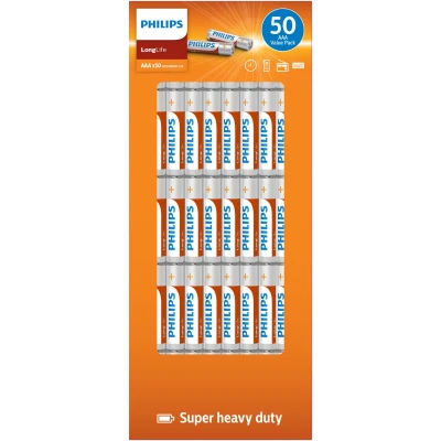 Afbeelding van Philips Longlife AAA Batterijen 50 stuks