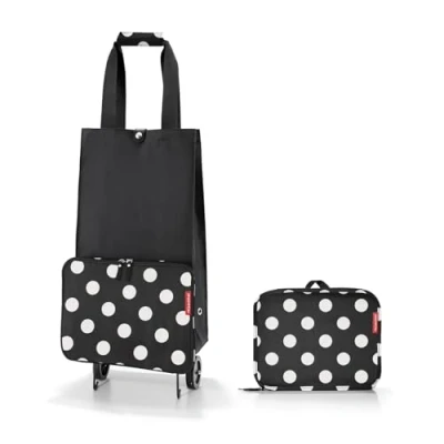 Afbeelding van Reisenthel Foldabletrolley Boodschappentrolley Opvouwbaar 30L Dots Wit