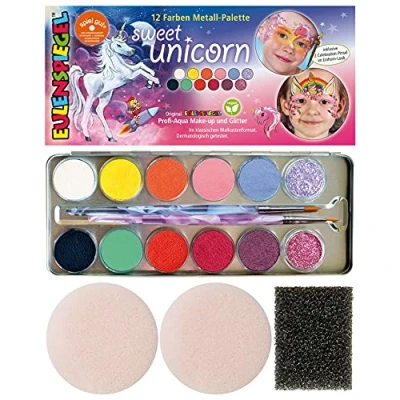 Afbeelding van Eulenspiegel Metall Sweet Unicorn 212264 veganistisch palet, eenhoorn, make upset voor kinderen, carnaval, uniseks, volwassenen, 10210104, meerkleurig, eenheidsmaat