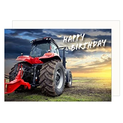 Afbeelding van Edition Seidel Hoogwaardige verjaardagskaart met envelop wenskaart heren dames landbouwtractor (G3438 SW023)