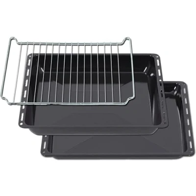 Afbeelding van ICQN oven Bakplaat Set 3 Stuks 2x en Rooster voor 445x375x25 445x375x50 mm Geëmailleerd