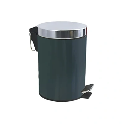 Afbeelding van MSV Prullenbak/pedaalemmer metaal donkergroen 3 liter 17 x 25 cm Badkamer/toilet