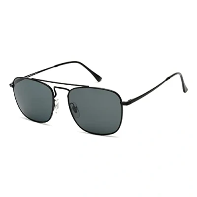 Afbeelding van JIM HALO Retro Vierkante Piloot Zonnebril Premium Glas Platte lens Metalen Mannen Vrouwen, Zwart montuur / grijze