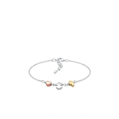 Afbeelding van Elli HERZ Anker Kreuz Tricolor Symbol TRIO Armband, Dames, Maat: 16, Silber