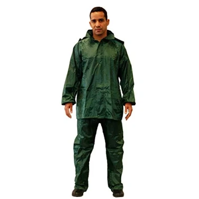 Afbeelding van Gahibre Volledig waterpak, opvouwbare en lichte regenjas, waterdicht werkpak, complete waterdichte set, groene kleur, maat 3XL