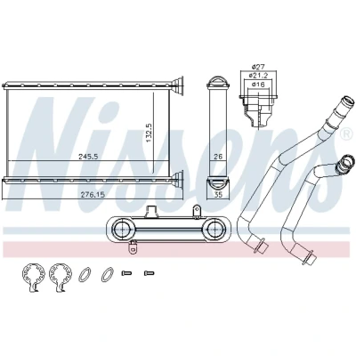 Afbeelding van NISSENS 707190 Warmtewisselaar Zonder leiding BMW: 1 Hatchback