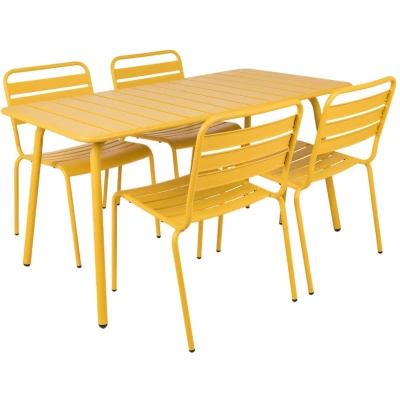 Afbeelding van MaximaVida metalen tuinset Max okergeel 150 cm