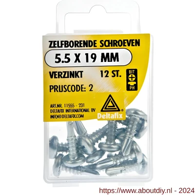 Afbeelding van Zelfb.schroef 5.5x19mm verz 12st Deltafix