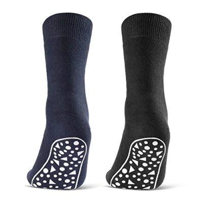 Afbeelding van sockenkauf24 2 4 6 paar antislip sokken heren dames zwart blauw grijs, paar, zwart, blauw, grijs