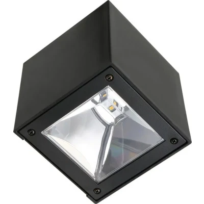 Afbeelding van Cube LED solar wandlamp zwart schutting lamp buitenlamp 10x10 cm