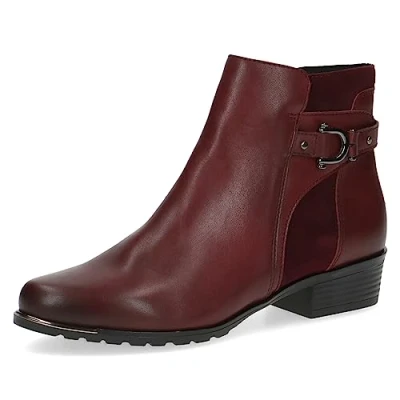Afbeelding van Caprice Dames 9 25334 41, veterlaarzen met hak voor dames, rood/zilver