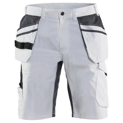 Image de Short peintre stretch blanc/gris foncé