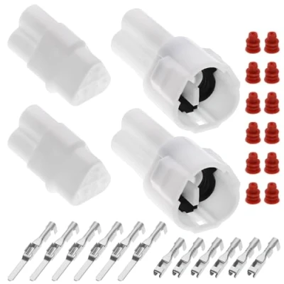 Afbeelding van ECSiNG 2 sets 3 polige motorfiets connectoren compatibel met Sumitomo stekker Yamaha Kawasaki mannelijke vrouwelijke auto connector