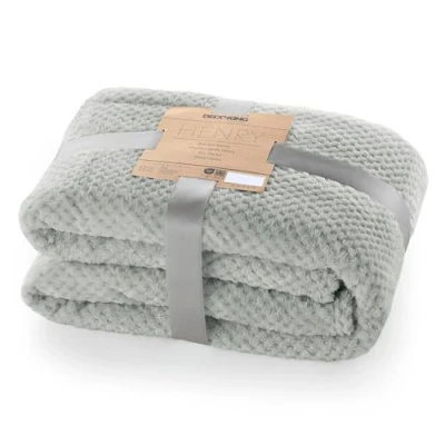 Afbeelding van DecoKing Henry knuffeldeken van 220 x 240 cm, staal, deken, microvezel, woondeken, sprei, fleece, zacht, behaaglijk, Scandinavische stijl, grijs/antraciet