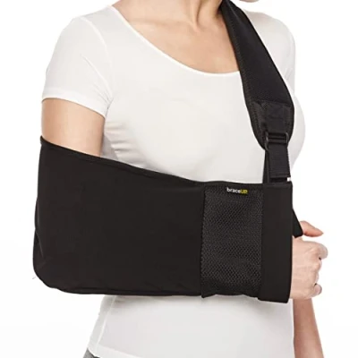 Afbeelding van BraceUP Armsteun, armsjaal, schouderbrace armspalk voor verwondingen, schouderriem, ondersteunende sjaal rechts en links