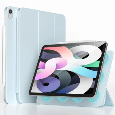 Afbeelding van imoshion Tablet Hoes Geschikt voor iPad Air 4 (2020) /iPad 11 inch (2024) M2 / 5 (2022) Magnetic Bookcase Lichtblauw