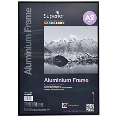 Afbeelding van Fotolijst Seco A2 zwartkleurig Geborsteld aluminium. 11mm