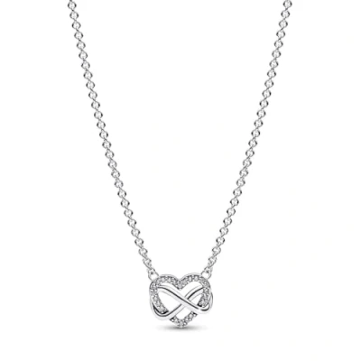 Afbeelding van Pandora Moments 925 Sterling Silver Sparkling Infinity Heart Necklace 392666C01 50