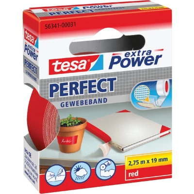 Afbeelding van Plakband Tesa textiel 19mmx2.75m rood
